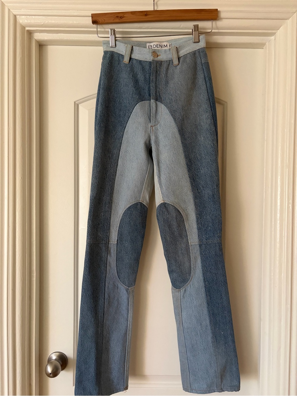 EB Denim Two-Tone Blue Patchwork Jeans